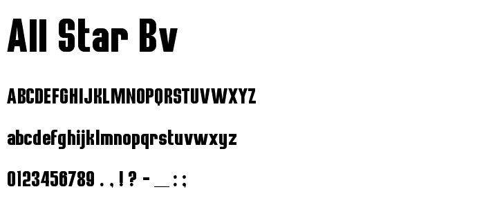 All Star BV font